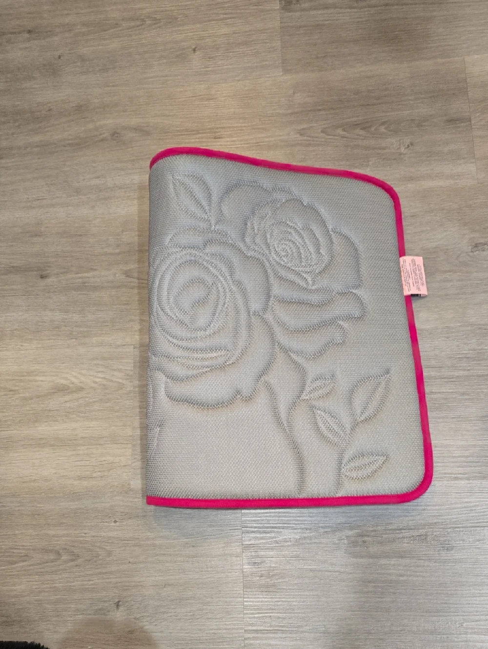 Juicy Couture Home Rose Embossed Memory Foam Bath Rug